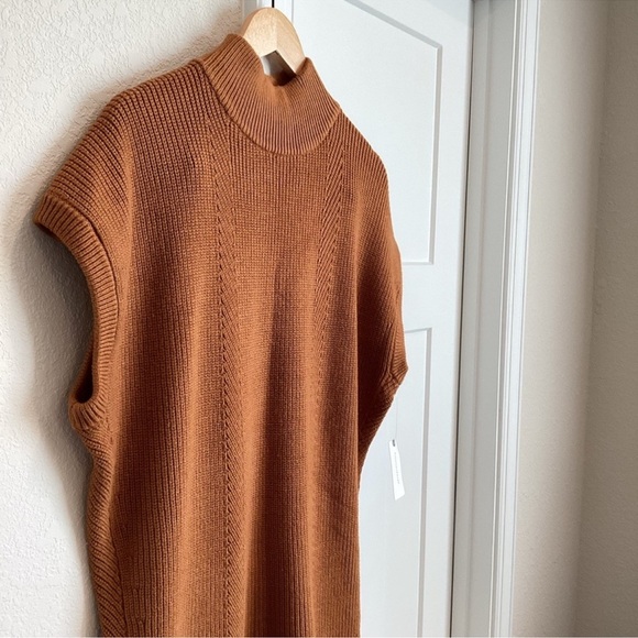 NWT! Anthropologie Short-Sleeve Mock-Neck Sweater Mini Dress - Multiple Sizes☂️ - Picture 7 of 11